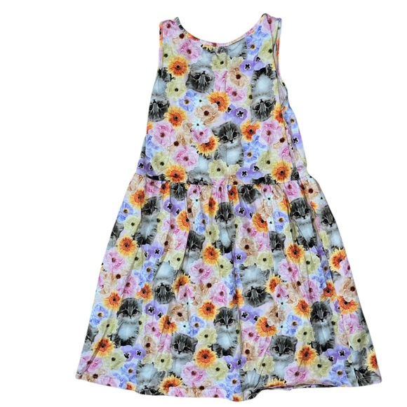H&M Colorful Floral & cat Sleeveless Dress girls - Picture 2 of 4